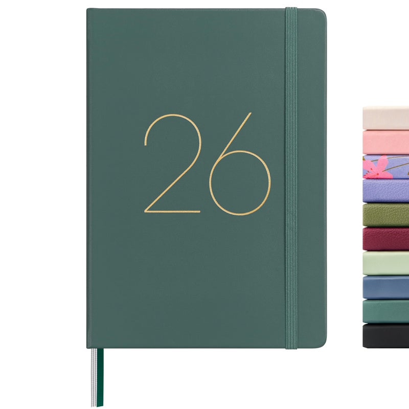 &And Per Se And Per Se Planner 2025-2026, 15-Month Hardcover Daily, Weekly & Monthly Planner, A5 size, 100GSM Thick Paper, Back Pocket, Monthly Tabs, 5.7"" x 8"" (Green) - Image 1